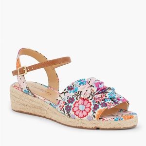 Talbots 7.5M Pamela Twist Floral Espadrille Wedge Sandals